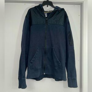Nike The Athletic Department Black Hooded Zipper In Front Jacket Size Large